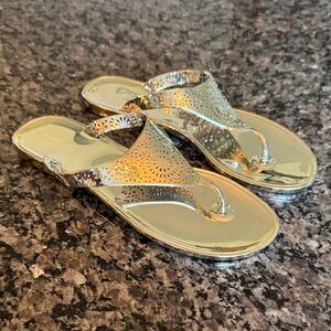 BCBGeneration Gold Cutout Sandals EUC 7
